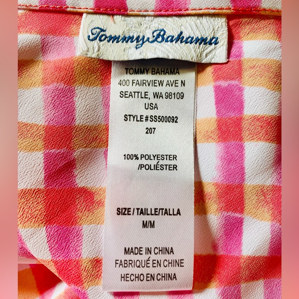 TOMMY BAHAMA Harbour Island Gingham Asymmetric Ruffle Dress swim coverup Size M - Picture 8 of 8
